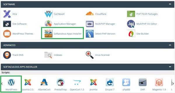 Softaculous cpanel dashboard Softaculous cpanel dashboard